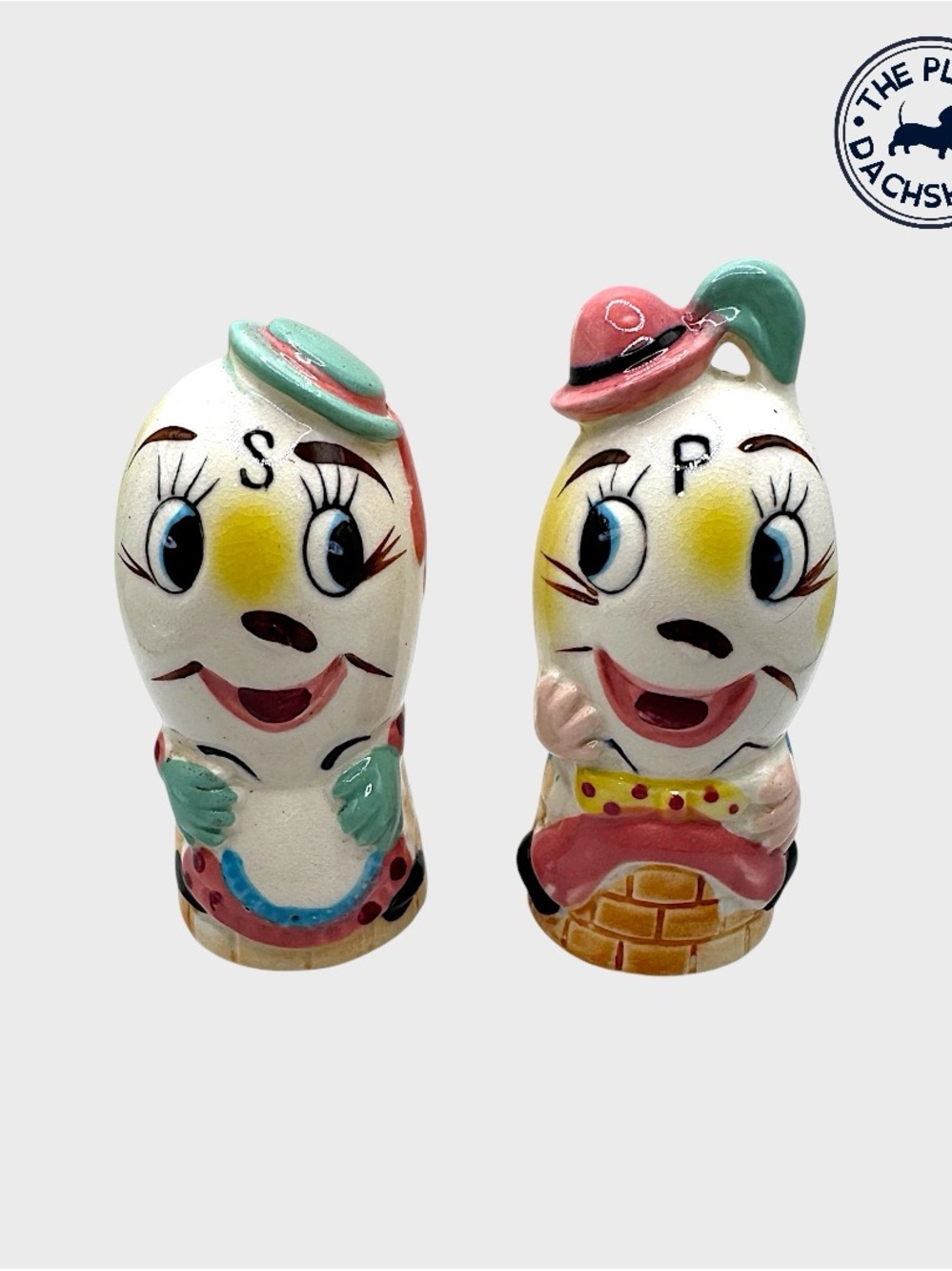 Vintage Enesco Mr and Mrs Humpty Dumpty Shskers